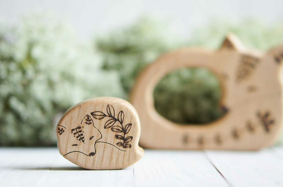 Wooden Fox Puzzle, a natural wood puzzle by Tiny Fox Hole (view 2)