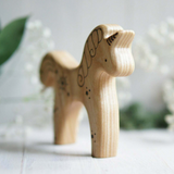 Wooden Unicorn, Star and Moon, a natural wood animal toy by Tiny Fox Hole (view 2) · view 2