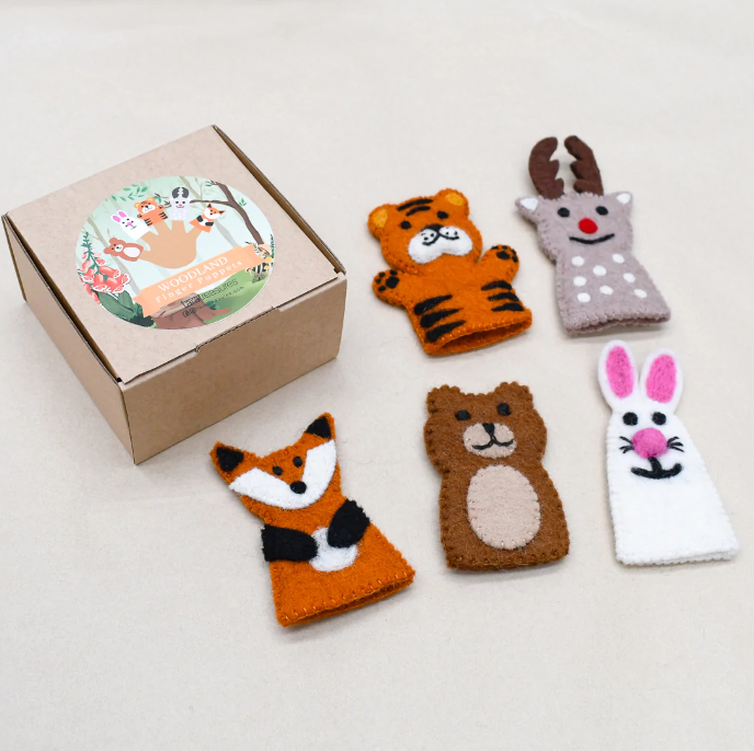 Woodland Animals, Finger Puppet Set of 5